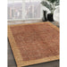 Contemporary Mahogany Brown Modern Rug in Family Room, con378