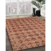 Machine Washable Contemporary Mahogany Brown Rug in a Family Room, wshcon379