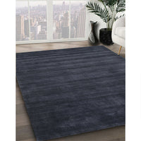 Contemporary Dark Slate Blue Modern Rug, con37