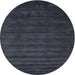 Sideview of Contemporary Dark Slate Blue Modern Rug, con37