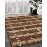 Contemporary Orange Brown Modern Rug, con381