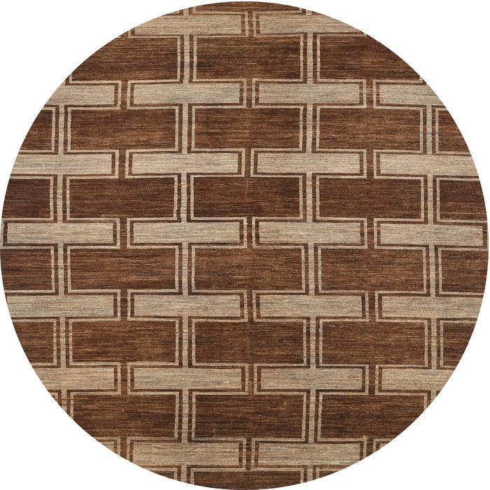 Square Machine Washable Contemporary Orange Brown Rug, wshcon381