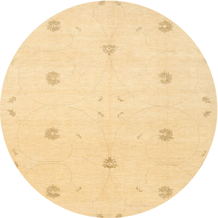 Sideview of Contemporary Chrome Gold Yellow Solid Rug, con384