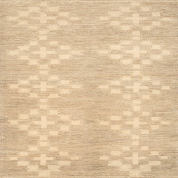 Square Contemporary Brown Gold Solid Rug, con385