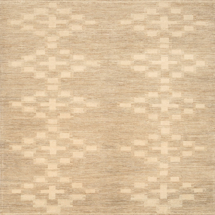 Square Contemporary Brown Gold Solid Rug, con385