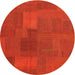 Sideview of Contemporary Red Patchwork Rug, con387