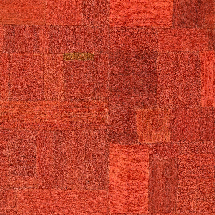 Contemporary Red Patchwork Rug, con387