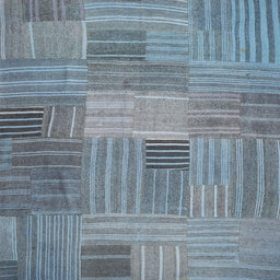 Sideview of Machine Washable Contemporary Marble Blue Rug, wshcon388