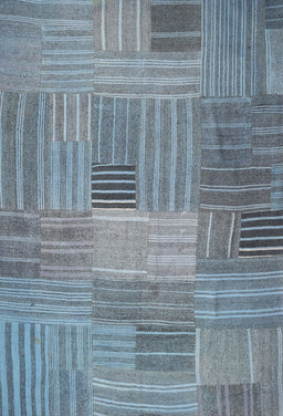 Contemporary Marble Blue Modern Rug, con388