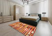 Machine Washable Contemporary Red Rug in a Bedroom, wshcon391