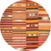 Sideview of Contemporary Red Patchwork Rug, con391