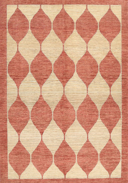 Contemporary Bright Orange Modern Rug, con392