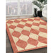 Contemporary Bright Orange Modern Rug in Family Room, con392