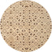 Square Machine Washable Contemporary Brown Gold Rug, wshcon393