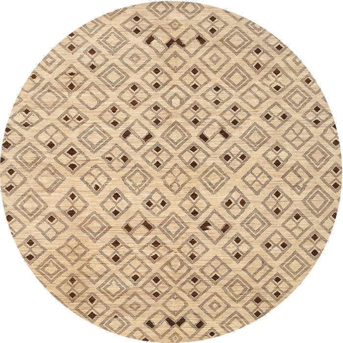 Sideview of Contemporary Brown Gold Modern Rug, con393