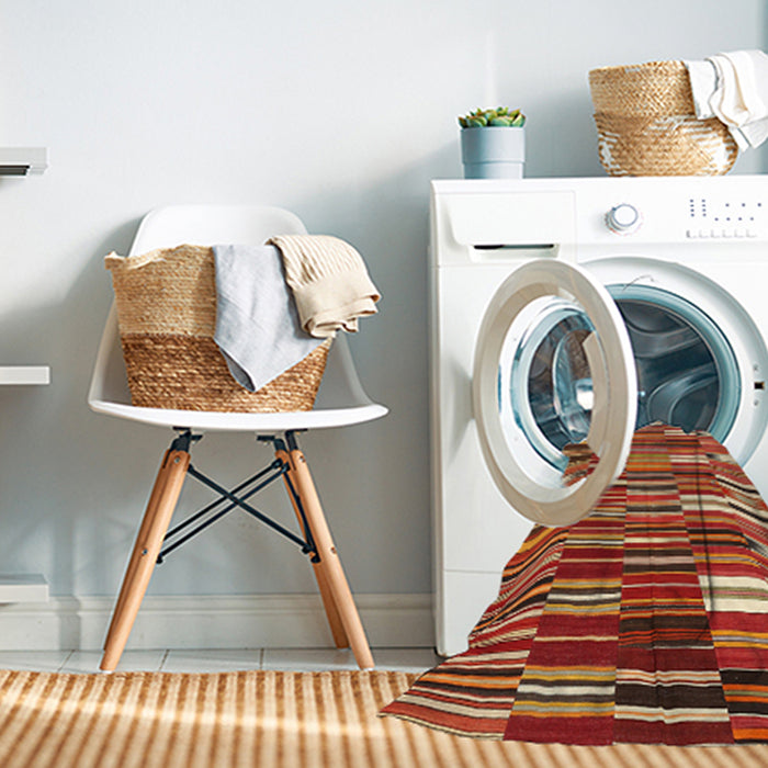 Machine Washable Contemporary Peru Brown Rug in a Washing Machine, wshcon395