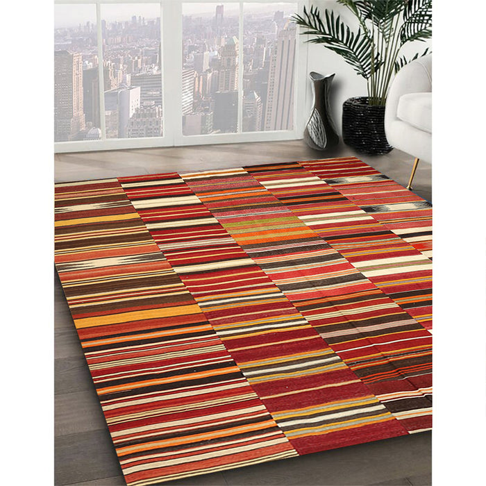 Machine Washable Contemporary Peru Brown Rug in a Family Room, wshcon395