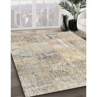 Contemporary Wheat Beige Patchwork Rug, con397