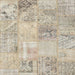 Square Contemporary Wheat Beige Patchwork Rug, con397