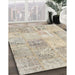 Contemporary Wheat Beige Patchwork Rug in Family Room, con397