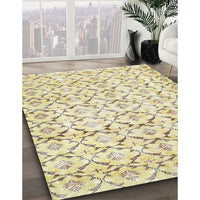 Contemporary Khaki Gold Modern Rug, con398