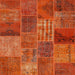 Square Contemporary Red Patchwork Rug, con399