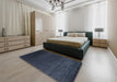 Machine Washable Contemporary Blue Rug in a Bedroom, wshcon39