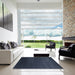 Square Contemporary Blue Modern Rug in a Living Room, con39