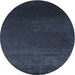 Sideview of Contemporary Blue Modern Rug, con39