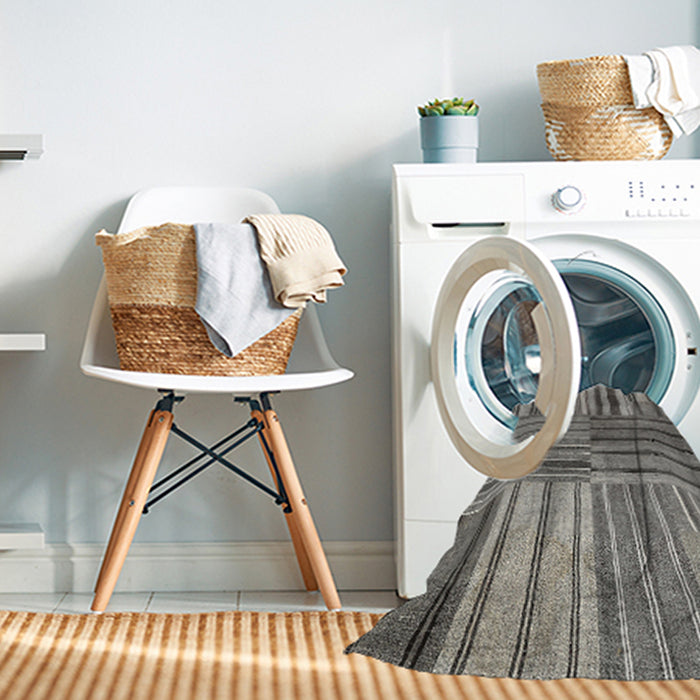 Machine Washable Contemporary Gray Rug in a Washing Machine, wshcon400