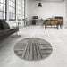 Round Machine Washable Contemporary Gray Rug in a Office, wshcon400