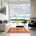 Square Contemporary Red Modern Rug in a Living Room, con403