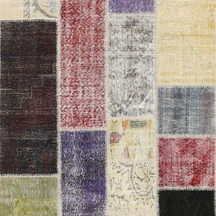 Contemporary Desert Sand Beige Patchwork Rug, con404