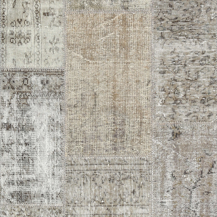 Contemporary Khaki Green Patchwork Rug, con405