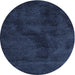 Square Machine Washable Contemporary Blue Rug, wshcon406