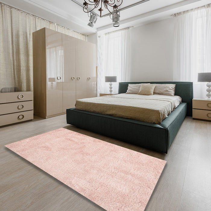Machine Washable Contemporary Light Orange Rug in a Bedroom, wshcon407