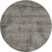 Square Machine Washable Contemporary Gunmetal Gray Rug, wshcon408