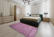 Contemporary Pink Modern Rug in a Bedroom, con412