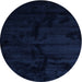 Square Machine Washable Contemporary Night Blue Rug, wshcon413