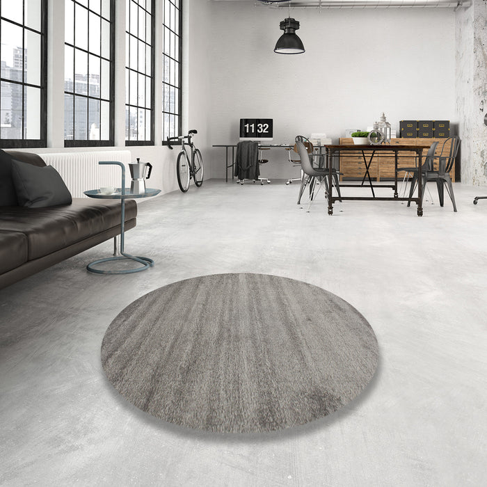 Round Machine Washable Contemporary Army Brown Rug in a Office, wshcon415
