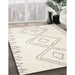 Contemporary Champagne Beige Solid Rug in Family Room, con416