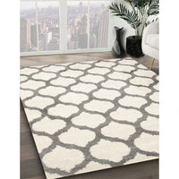 Contemporary Champagne Beige Trellis Rug, con419