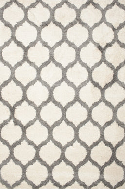Contemporary Champagne Beige Trellis Rug, con419