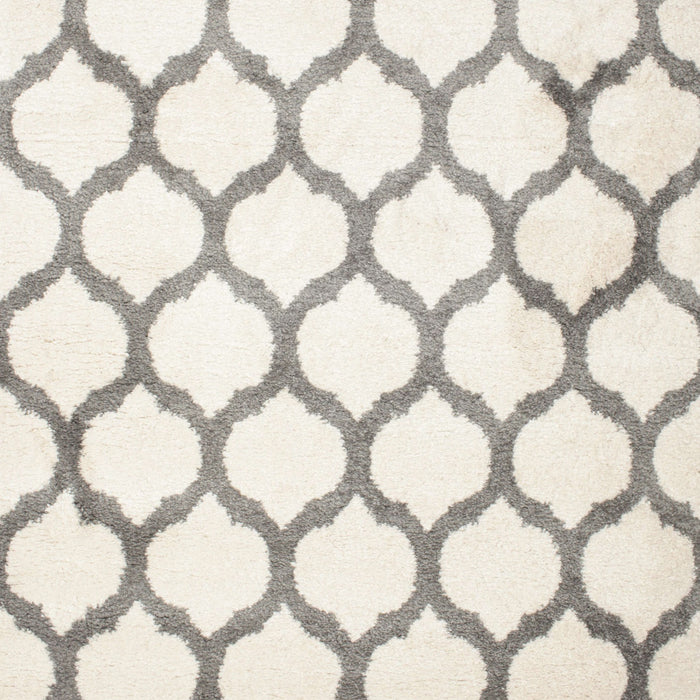 Contemporary Champagne Beige Trellis Rug, con419