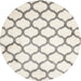 Sideview of Contemporary Champagne Beige Trellis Rug, con419