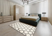 Machine Washable Contemporary Champagne Beige Rug in a Bedroom, wshcon419