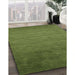 Contemporary Seaweed Green Modern Rug in Family Room, con41