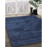 Contemporary Azure Blue Modern Rug, con426