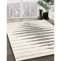 Contemporary Antique White Beige Solid Rug, con427