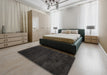 Contemporary Black Modern Rug in a Bedroom, con428